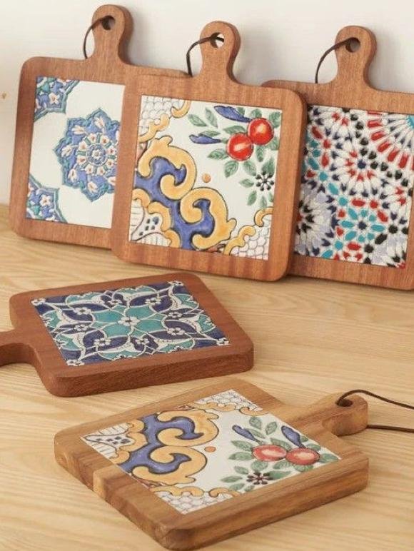 Solid wood table mat