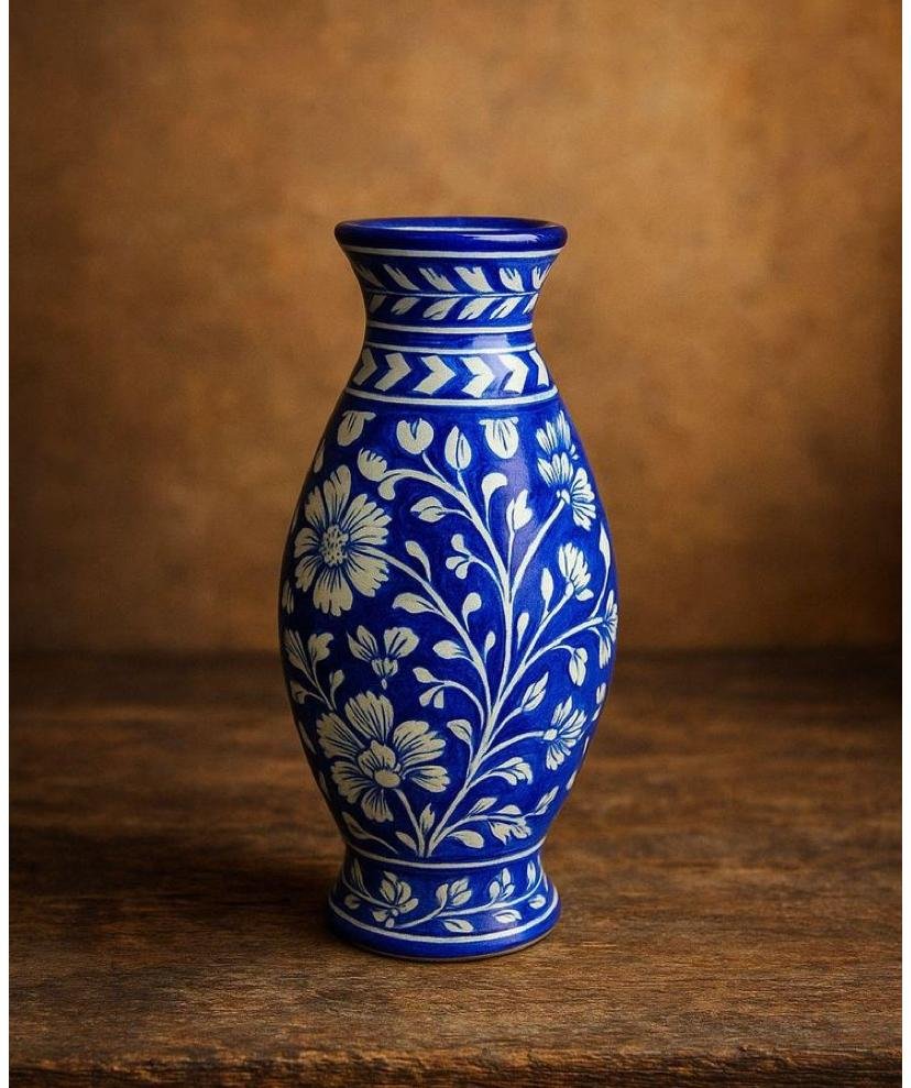  blue pottery ceramic decorative vase