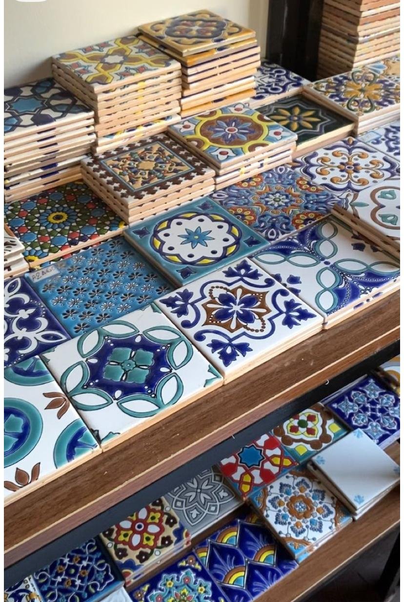 ceramic tilework. 